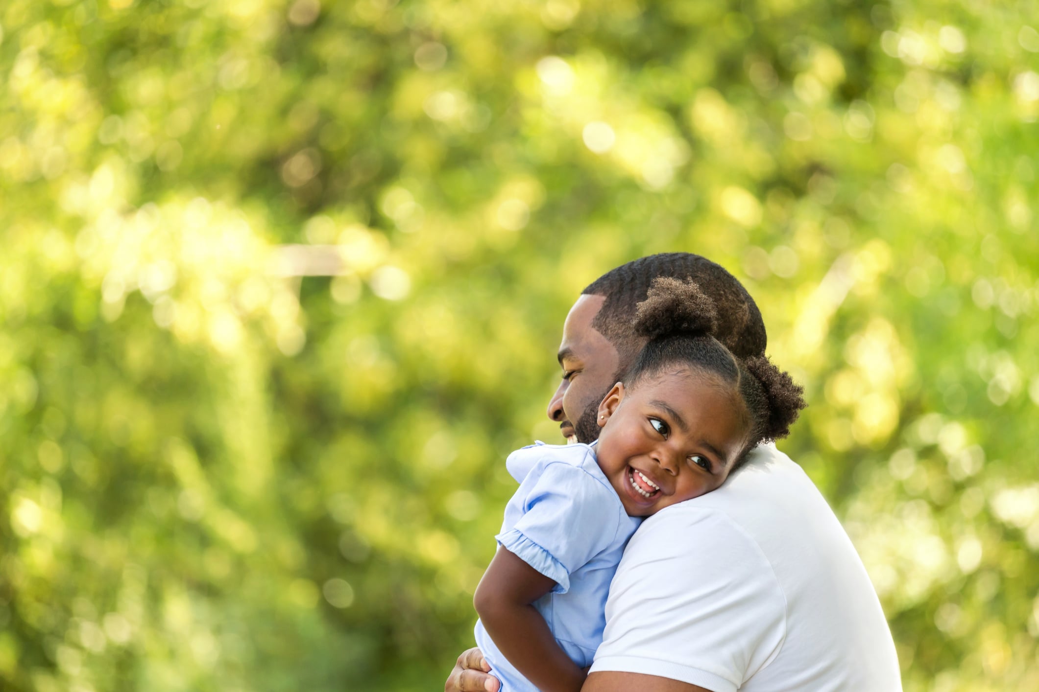 African American father and daughter.